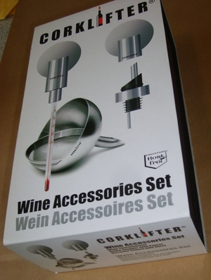 D CORKLIFTER Wein-Accessoires Set Weinthermometer Stopfen Ausgießer Dekanter mit Sieb Wein Zubehör Bild 4