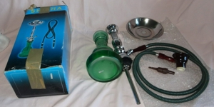 DT Shisha Set Glas Edelstahl-Alu inkl. Zubehör, Wasserpfeife 2 mal benutzt einwandfrei Pfeife