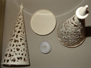 D Kerzenständer Halter für Teelicht 2 gleiche Teelichthalter aus Metall creme lackiert Weihnachten Bild 6