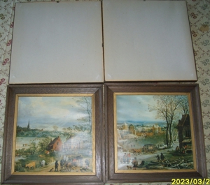 DN Bilder 4 Jahreszeiten Kunstdruck in Holzrahmen 30x30 4 Stück gut erhalten Bild mit Rahmen Holz Vi Bild 2