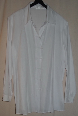 KL Bluse Gr 44 46 weiß 60 Viskose 40 Polyester Langarm wenig getragen einwandfrei Damen kleidung Bild 7
