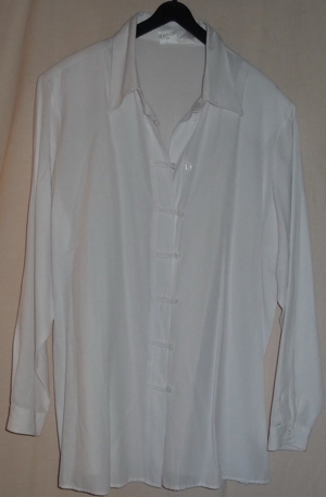 KL Bluse Gr 44 46 weiß 60 Viskose 40 Polyester Langarm wenig getragen einwandfrei Damen kleidung Bild 8