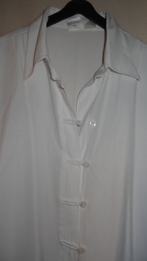 KL Bluse Gr 44 46 weiß 60 Viskose 40 Polyester Langarm wenig getragen einwandfrei Damen kleidung Bild 6