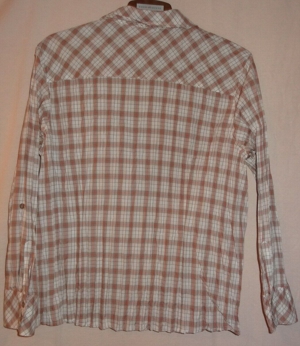KL Fabian Bluse Gr.48 braun weiß rot langarm 35%Baumwolle 65Polyester wenig getragen Damen kleidung Bild 4