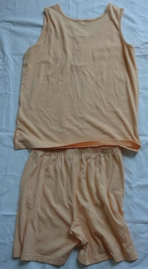 K Schlafanzug Sommer ärmellos 42 44 Orange 65Polyester 65Baumwolle gut erhalten Nachhemd Damenwäsche Bild 4