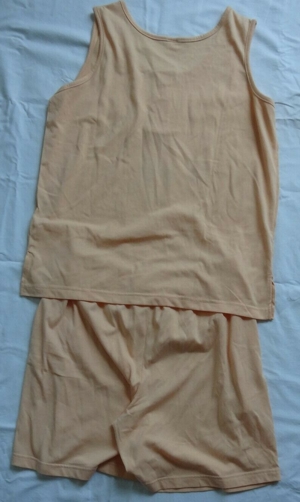 K Schlafanzug Sommer ärmellos 42 44 Orange 65Polyester 65Baumwolle gut erhalten Nachhemd Damenwäsche Bild 5