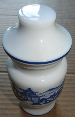 DN Container Made in Belgium Behälter mit Deckel Opalglas Chinadekor 12H 8,2  einwandfrei Porzellan