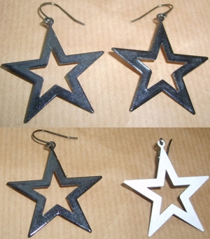 ST Ohrhänger Ohrringe Metall Sternform 1gleichs Paar kaum getragen einwandfrei Schmuck Ohrschmuck Bild 2