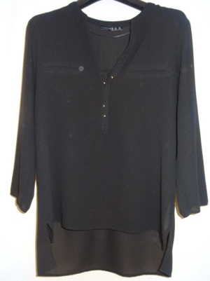 KT Atmospere Bluse GR. 42 Tunika schwarz durchsichtig 100Polyester kaum getragen Damen Kleidung Bild 1