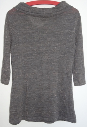 KT H&M Pullover Damenpullover Gr. M grau mit Lurex 100% Polyester kaum getragen Damen Kleidung Bild 2