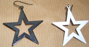 ST Ohrhänger Ohrringe Metall Sternform 1gleichs Paar kaum getragen einwandfrei Schmuck Ohrschmuck Bild 3