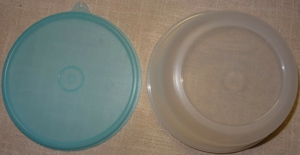 XP Tupperware Schüssel +Deckel 1842 + 227 0,6L Behälter eisedekor Deckel türkies gebraucht Behälter