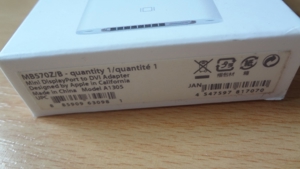 Apple Mini DisplayPort auf DVI Adapter Weiß neu und unbenutzt Bild 3