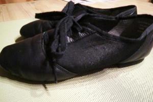 Tanzschuhe von CAPEZIO (schwarzes Leder+Textil) m. zweigeteilter Sohle für Linedance usw., Gr. 37/38 Bild 2