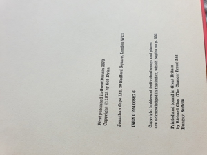 Bob Dylan-Buch "Writings and Drawings" in Englisch, Hardcover 1973 - image 3