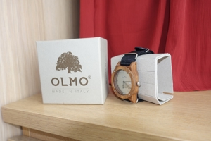 Uhr Automatik Armbanduhr OLMO braun Holz ital. Design mit Ovp. Bild 3