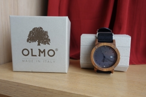Uhr Automatik Armbanduhr OLMO braun Holz ital. Design mit Ovp. Bild 1