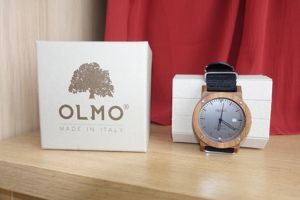 Uhr Automatik Armbanduhr OLMO braun Holz ital. Design mit Ovp. Bild 2