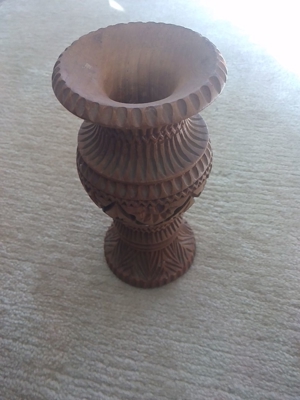 Schüssel Schale Vase 2 Kelche Holz Schnitzerei Thailand filigran Bild 2