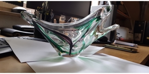 Glas Schale Designer Max Verboeket Maastricht signiert Bild 3