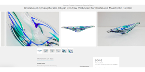 Glas Schale Designer Max Verboeket Maastricht signiert Bild 2