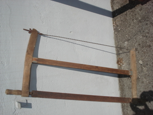 7 alte Holzsägen Zimmermann Sägen. Bild 6