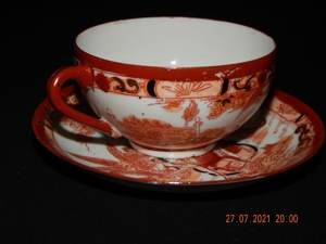 Japanische Teetasse Unterteller Porzellan Untertassen mit Geisha am Tassenboden