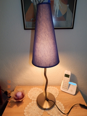 Tischlampe Standlampe in Blau mit Birne E14 Bild 2