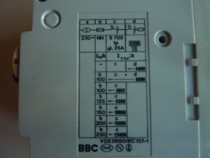 BBC HSA HauptsicherungsAutomat S701-E gL25 A 3 phasig. Bild 2