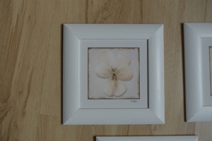 Bilder 4-er Set Holzrahmen weiß matt lackiert 25x25 cm Blumen- bzw. Blütenmotive Bild 6