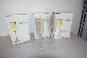 Champagner Gläser Sekt 4-er Set mit Moussierpunkt PIPER-HEIDSIECK Party Fest neu im Originalkarton Bild 1