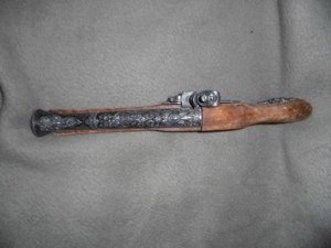 Steinschloßpistole mit Holzschaft Pistole Dekoration Bild 4