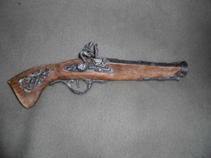 Steinschloßpistole mit Holzschaft Pistole Dekoration Bild 2