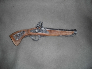 Steinschloßpistole mit Holzschaft Pistole Dekoration Bild 1