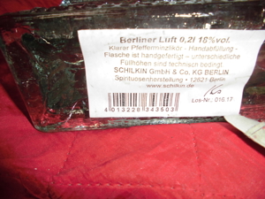 Berliner Luft Pfefferminzlikör klar o.2L, 18%vol. Bild 3