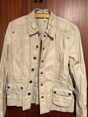 Damen-Blouson, Baumwolle, beige, neuwertig