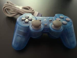 Playstation PSOne DualShock Controller blau transparent Bild 1