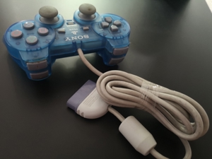 Playstation PSOne DualShock Controller blau transparent Bild 2