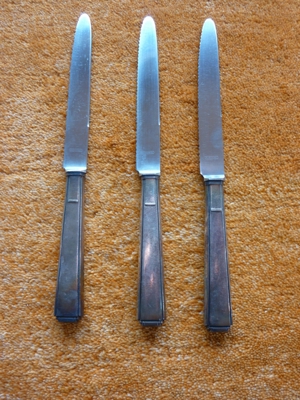 3 alte Messer versilbert