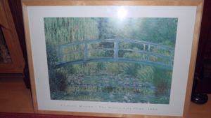 Claude Monet The Water Lilly Pont gerahmter Druck 74,5 x 54,5cm Bild 1