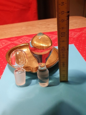 2 alte Glas-Bleikristall Karaffen-Flaschenverschlüsse Bild 3