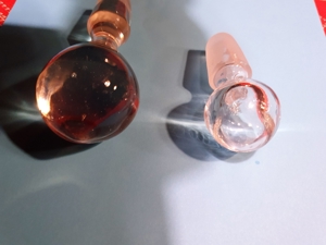 2 alte Glas-Bleikristall Karaffen-Flaschenverschlüsse Bild 2