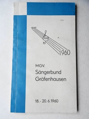 Festschrift MGV. Sängerbund Gräfenhausen zum 100jährigen Jubiläum 1960 Bild 1