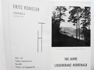 Festschrift MGV Liederkranz Herrenalb zum 100jährigen Jubiläum 1862-1962 Bild 2