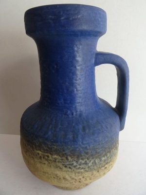Krug, Henkelkrug, Keramik-Krug, Boden-Vase, Entwurf Fridegart Glatzle 1966, Karlsruher Majolika Bild 3