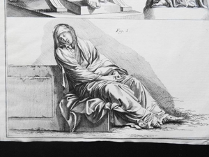 Kupferstich von Antonio Baratti. Darstellung von drei römischen Gestalten, um 1763 Bild 3