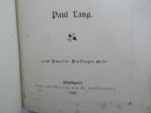 Lang, Paul. Sonntagssprüche. 1899, Stadtpfarrer in Maulbronn, Ludwigsburg, Urach Bild 2
