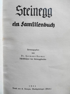 Hermann Roemer, Hrsg. Steinegg. Ein Familienbuch. 1134-1934, Stammtafel Gemmingen, Genealogie Bild 2