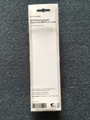 SAT Kabel 2* Quick F-Stecker doppelt geschirmt Koaxialkabel Bild 3