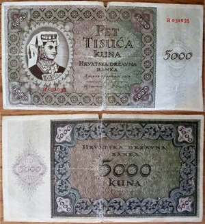 Alte Banknoten - Geldscheine - Kroatien Jugoslawien - Polen Bild 2